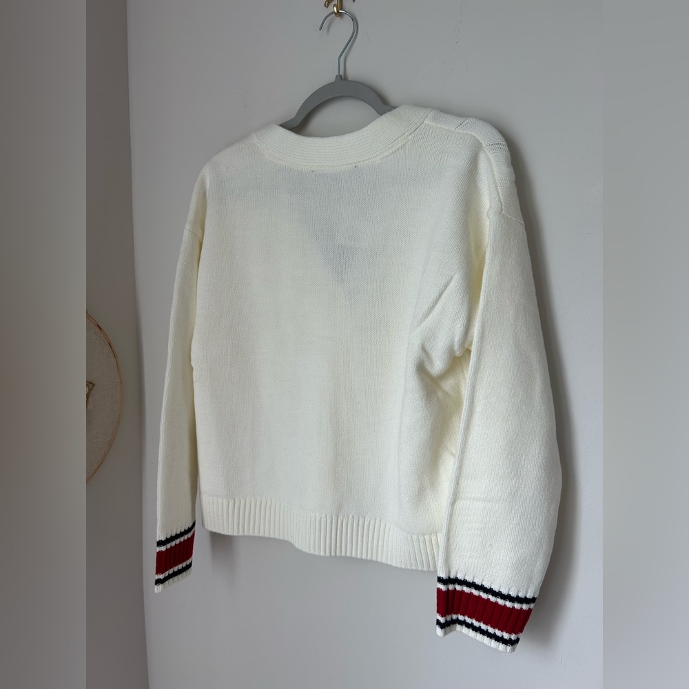 Tommy Hilfiger Cream Button Up Sweater - Picture 4 of 4